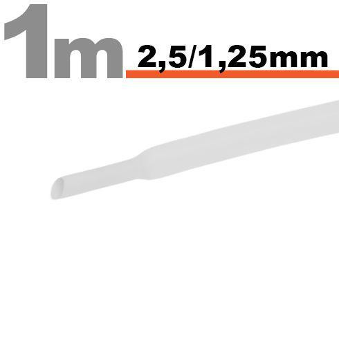Zsugorcső 2,5mm/1,25mm fehér