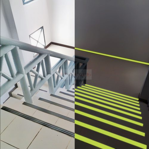 Ragasztószalag - csúszásmentes - 5 m x 25 mm - foszforeszkáló