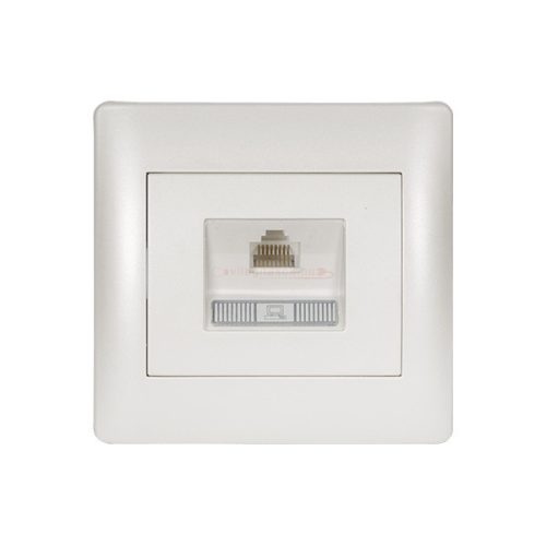 Rhyme egyes számítógép aljzat RJ45 Fehér metál