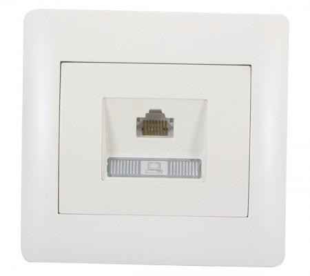 Rhyme egyes számítógép aljzat RJ45 CAT6e Fehér metál