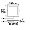 LED panel, 15W, szögletes, káprázás mentes, fehér, melegfehér, dimmelhető