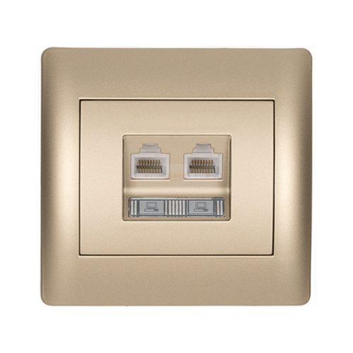 Rhyme dupla számítógép aljzat RJ45 Pezsgő metál