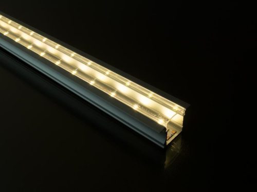 Alumínium profil Led szalaghoz Recessed-2, átlátszó búrával
