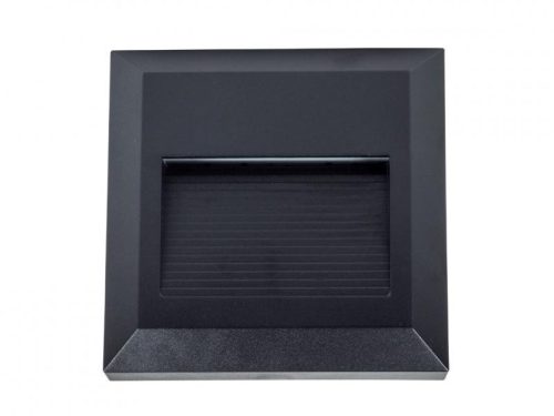 Lépcsővilágító StepLight-S LED lámpa 2W - négyzet - fekete - természetes fehér