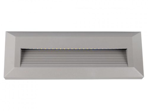 Lépcsővilágító StepLight-Q LED lámpa 3W - téglalap - szürke - természetes fehér