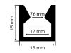 Alumínium üvegszorító profil 15x15 mm