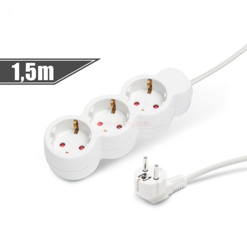 Hálózati elosztó 3h 1,5m 3x1mm2 vezeték