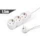 Hálózati elosztó 3h 1,5m 3x1mm2 vezeték