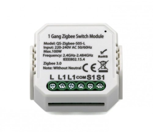 SMARTZILLA Tuya Zigbee kapcsoló mögé rejthető 1 csatornás kapcsoló okosító