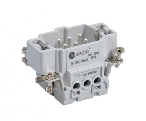 Ipari nehézcsatlakozó, dugó betét, 6x16A/500V/6P+F