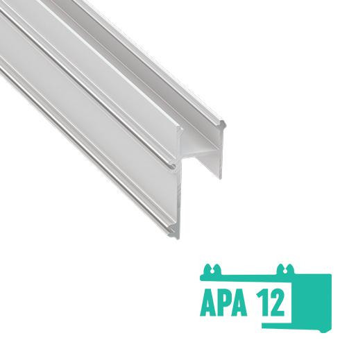 Aluminium profil LED szalaghoz, APA12 opál búrával, gipszkartonba élvilágító