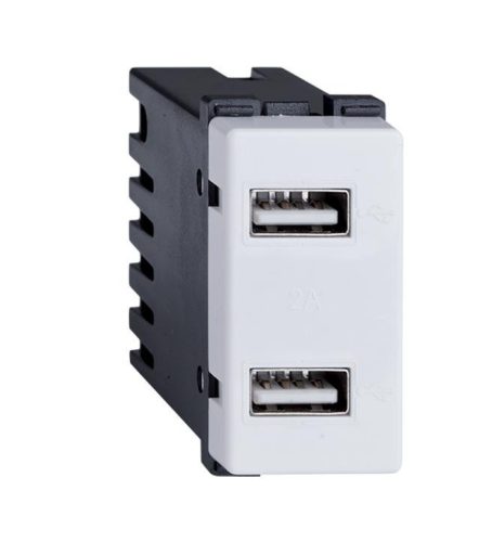 Lecce USB Dupla fehér Aljzat