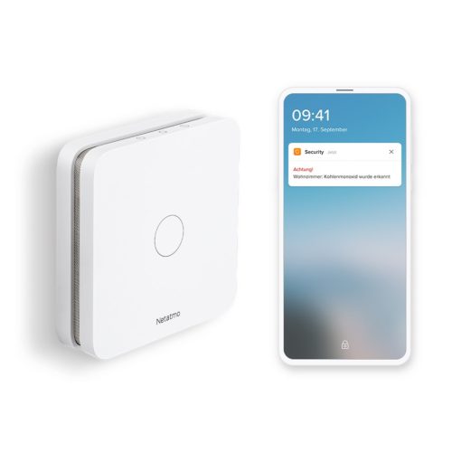 Netatmo okos szénmonoxid érzékelő és riasztó egység; falra szerelhető