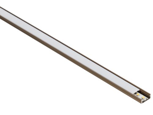 Barna - Alumínium U profil LED szalagos világításhoz 16x6 mm (Opál búrával)