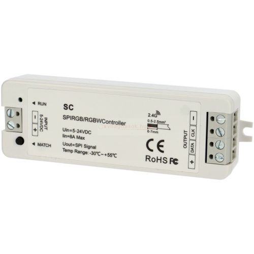 SC, távirányítható LED szalag vezérlő SPI digitális LED szalaghoz (futófény) (RGB, RGBW), RF 2.4 GHz