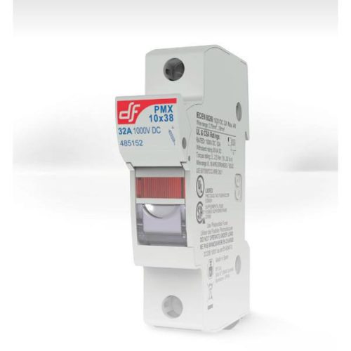 Szolár hengeres biztosító aljzat 10x38mm 1P 1000V PMX-10