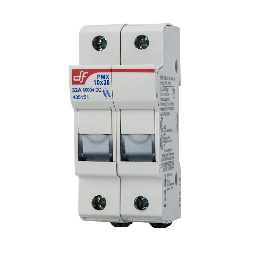 Szolár hengeres biztosító aljzat 10x38mm 2P 1000V PMX-10
