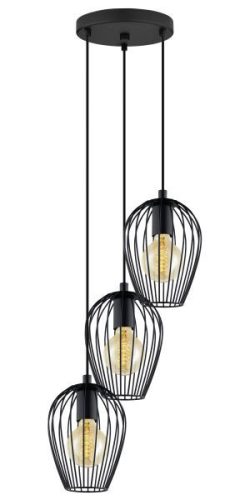 NEWTOWN Függeszték E27 3x60W 38cmfekete