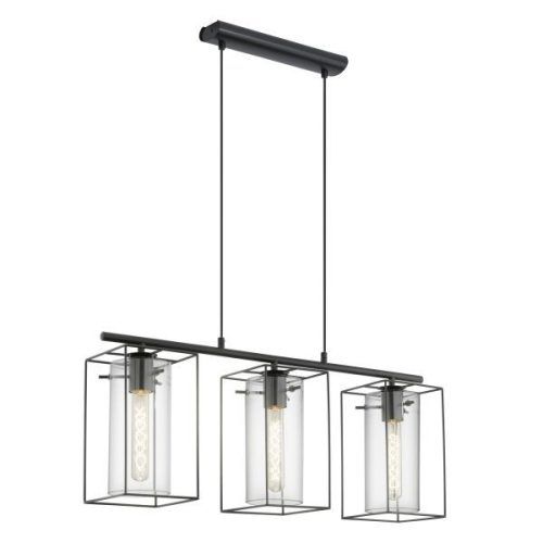 LONCINO Függeszték E27 3x60Wfekete/átl.