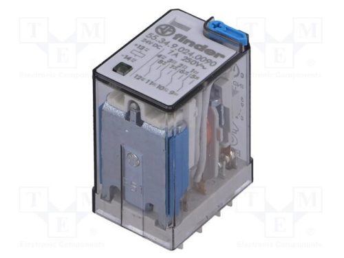 55.34 miniatűr ipari relé 7A 24VDC 4CO Finder LED