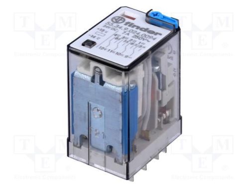 55.34 miniatűr ipari relé 7A 24VDC 4CO Finder LED+áj