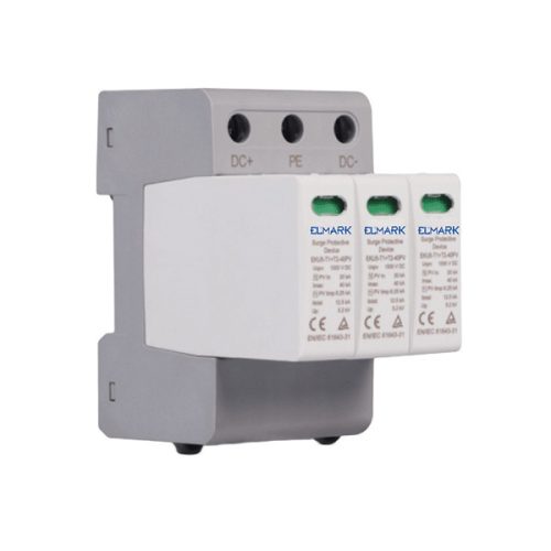 Túlfeszültség levezető 3 pólusú T1+T2 20kA szolár 1500VDC