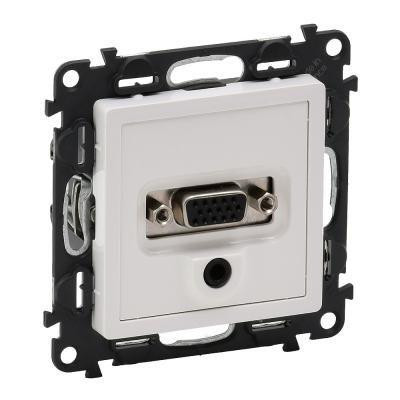 Legrand Valena Life VGA aljzat  + 3,5 mm Jack aljzat Fehér (Keret nélkül)