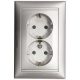 Legrand Valena 2x2P+F dugalj alumínium