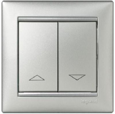 Legrand Valena redőnykapcsoló mechanikus retesszel, alumínium