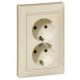 Legrand Valena 2x2P+F dugalj elefántcsont