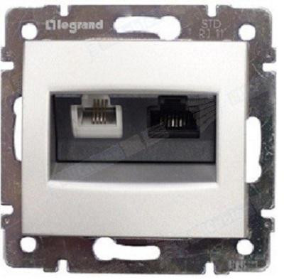 Legrand Valena RJ11 telefon dupla aljzat, fehér