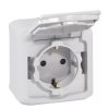Legrand Forix 2P+F földelt csatlakozóaljzat, gyermekvédelemmel falon kívüli IP44 szürke
