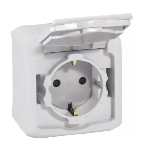Legrand Forix 2P+F földelt csatlakozóaljzat, gyermekvédelemmel falon kívüli IP44 szürke