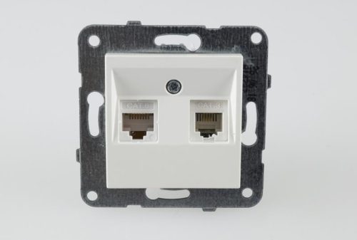 Panasonic Karre Plus RJ45 CAT6 + RJ11 CAT3 FALI ALJZAT fehér keret nélkül