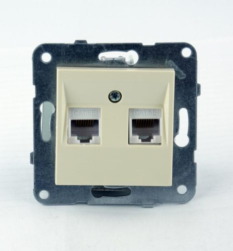 Panasonic Karre Plus RJ45 CAT 5E dupla FALI ALJZAT bézs (keret nélkül)