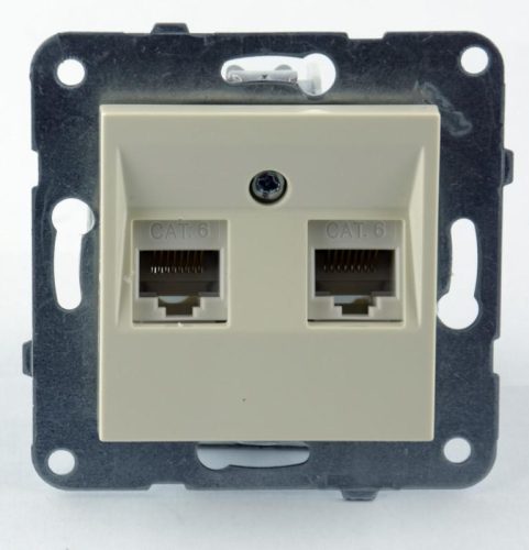 Panasonic Karre Plus RJ45 CAT6E dupla FALI ALJZAT bézs