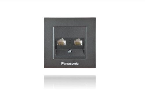 Panasonic Karre Plus RJ45 CAT 5E dupla FALI ALJZAT fekete (keret nélkül)