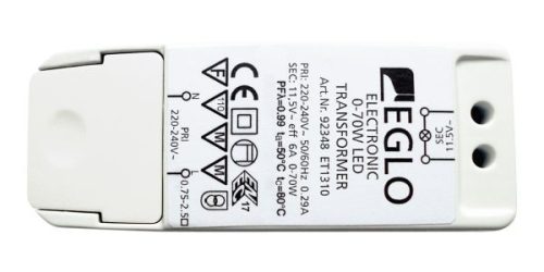 Trafo LED és hal.izzókhoz 0-70W 11,5V