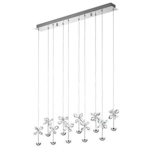 PIANOPOLI LED krist.függ 10x2,5W 10x87cm