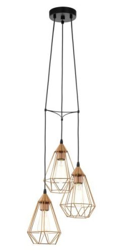 TARBES Függeszték E27 3x60W 31cm réz