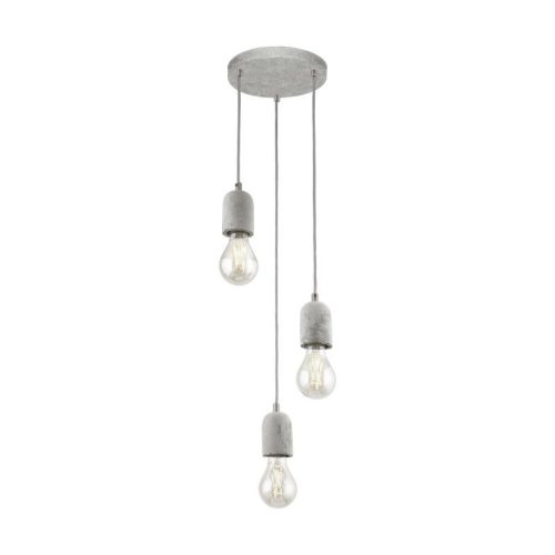 Silvares függeszték E27 3x60W szürke