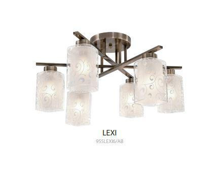 Lexi mennyezeti lámpa antik bronz 6xE27