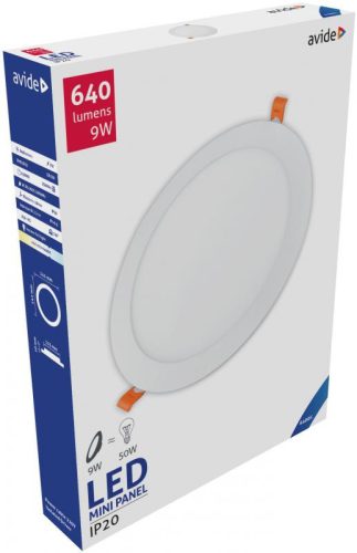 Avide LED Beépíthető Kerek Mennyezeti Lámpa ALU 9W CW 6400K