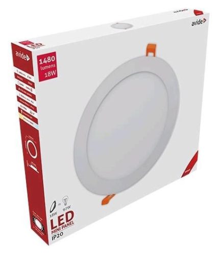 Avide LED Beépíthető Kerek Mennyezeti Lámpa ALU 18W WW 3000K