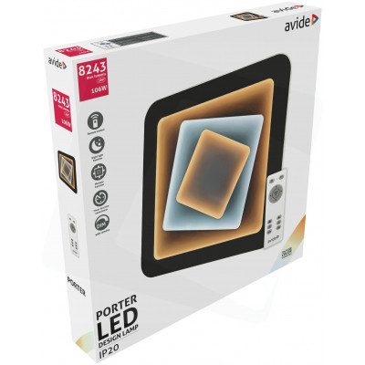 Avide Design Mennyezeti Lámpa Porter 106W(53+53) RF Távirányítóval