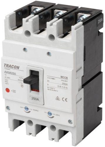 Kompakt megszakító 3P,250A,Ir=(0,8-1,0)In,400/415V, 50/60Hz, Icu=36kA, Ics=25kA