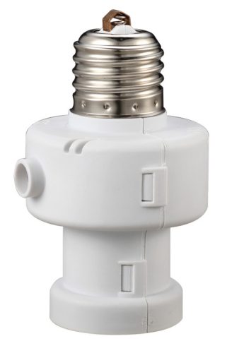 Alkonykapcsolós foglalat beépített kikapcsolás-időzítővel 230V, 50 Hz, E27, 1/2/4/8/12 h, 5-15lux, IP20