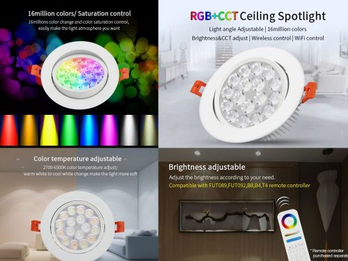 FullColor LED panel-billenthető 9W - RGB+CCT, fényerőszabályozható