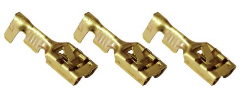 Szig.tlen rátolható csatl. Hüvely 6,3×0,8mm, 1-2,5mm2, sárgaréz, rögz.csapos
