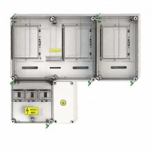 CSATÁRI PLAST PVT 7590 Á-V-H FM-SZ 1/3 fázisú kombinált villanyóra szekrény (N.+É+H) 80A szabadvezetékes